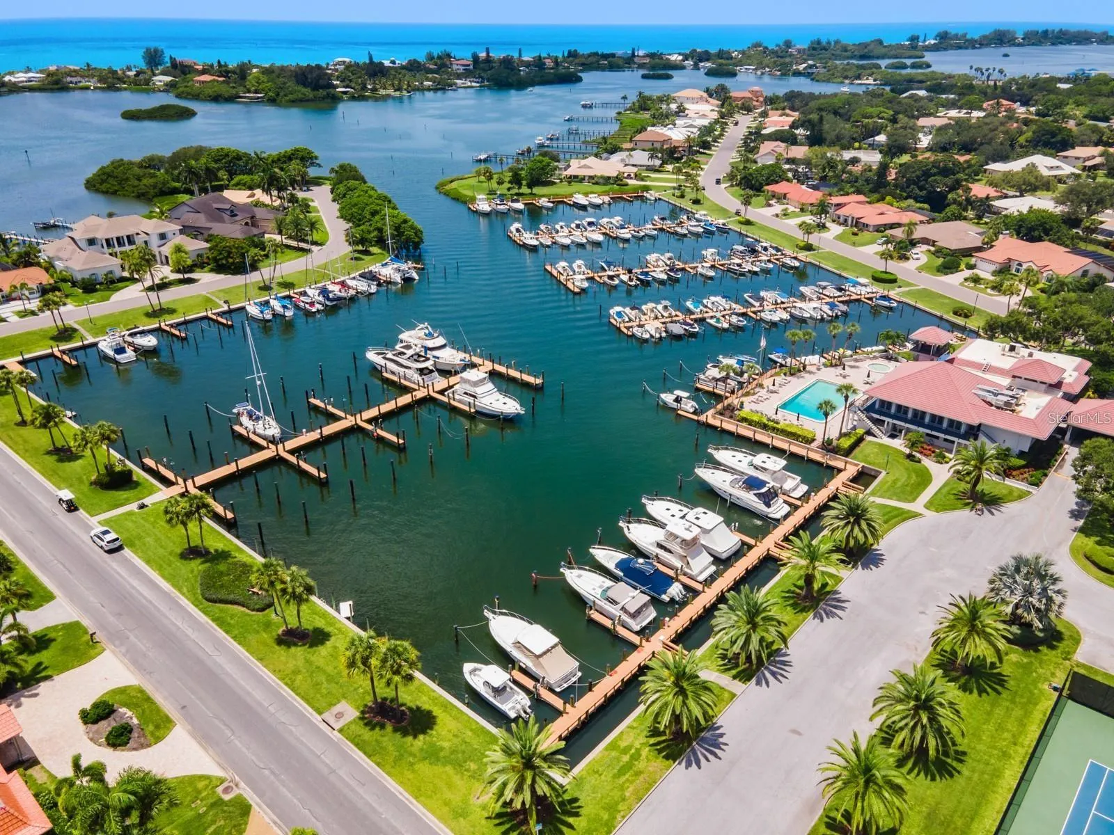 Community marina aerial view