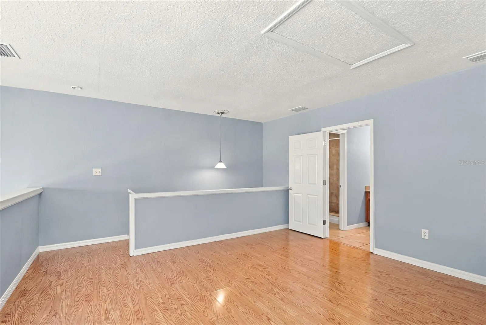 Loft bedroom (bath on right)