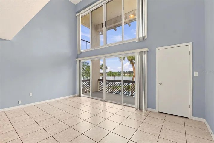 Storage closet next to sliding doors