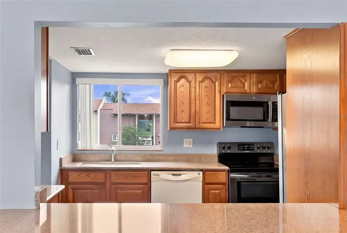 Looking into Kitchen with a window