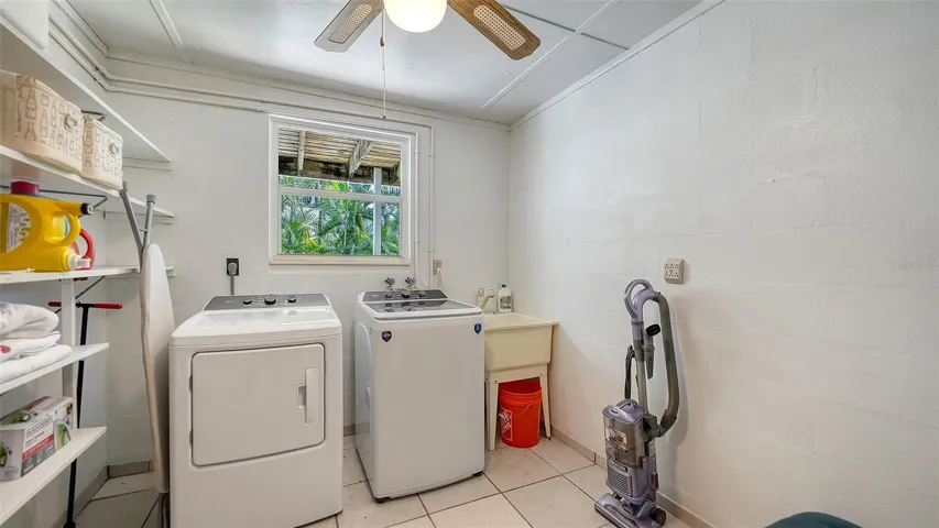 Laundry room in garage Apt A