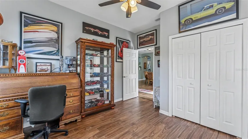 2nd bedroom with closet, currently used as an office