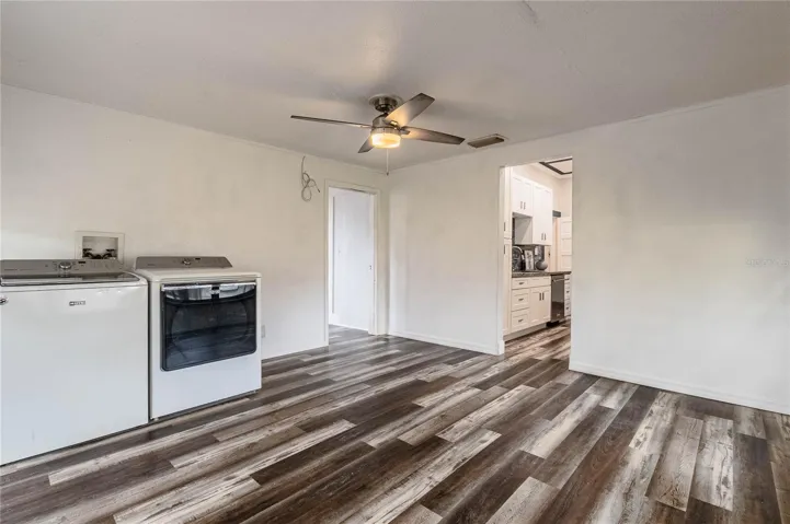 Plenty of space to make it a mud room and extra storage space