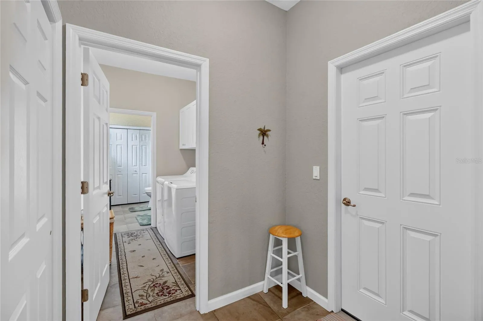 Garage door and Laundry Room