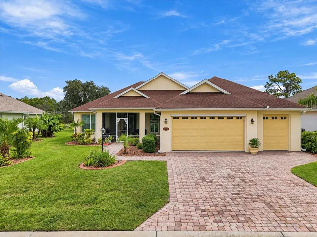Front view with paver driveway