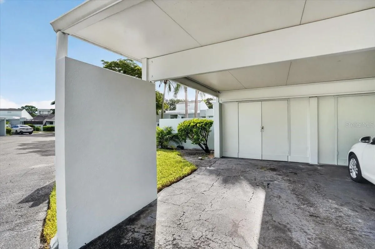 covered parking and storage closet