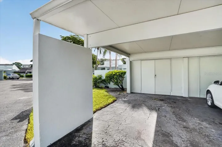 covered parking and storage closet