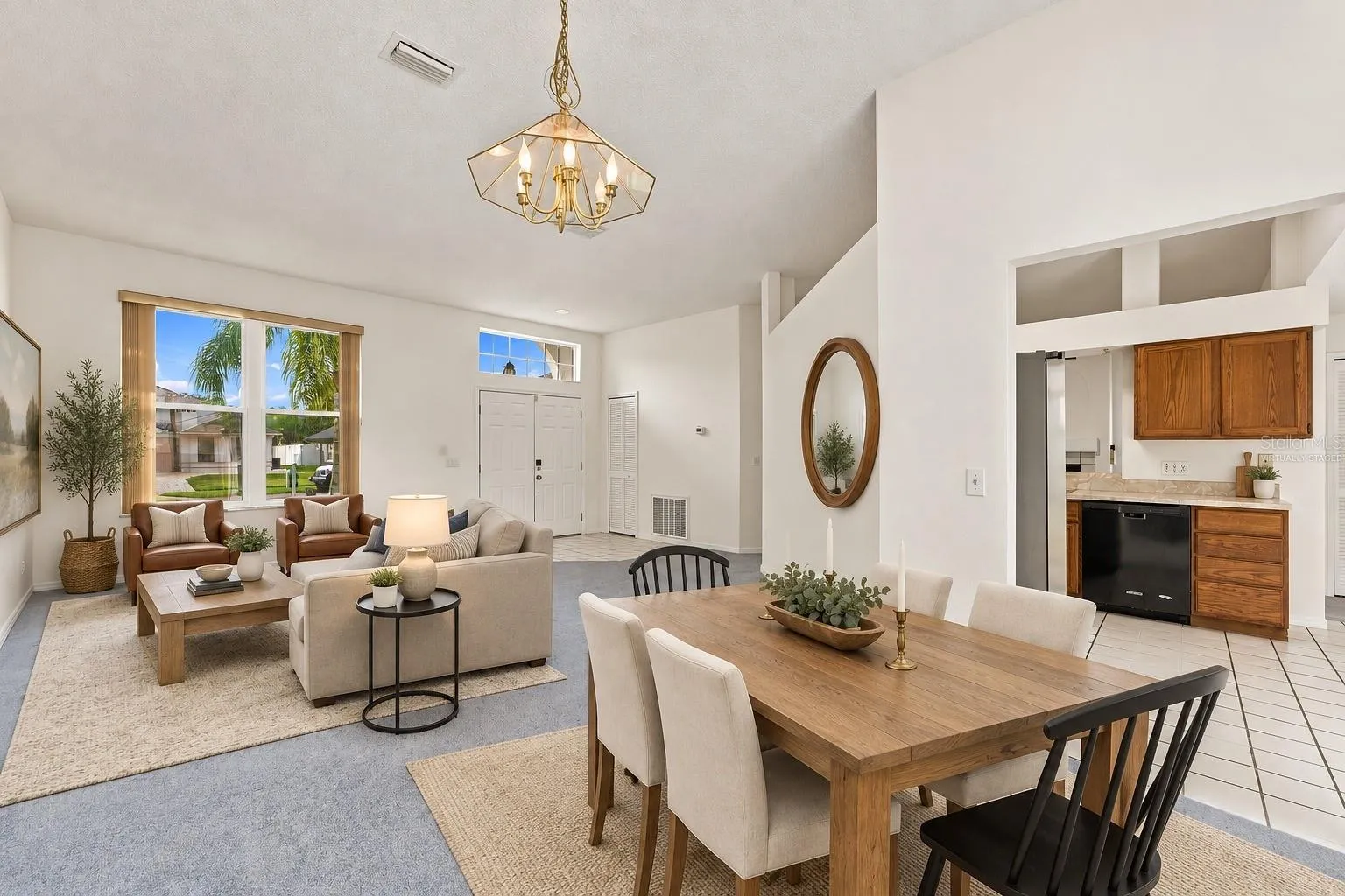 Living and dining room - VIRTUALLY STAGED