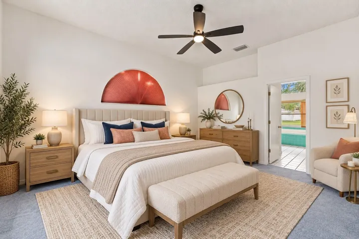 Primary bedroom - VIRTUALLY STAGED