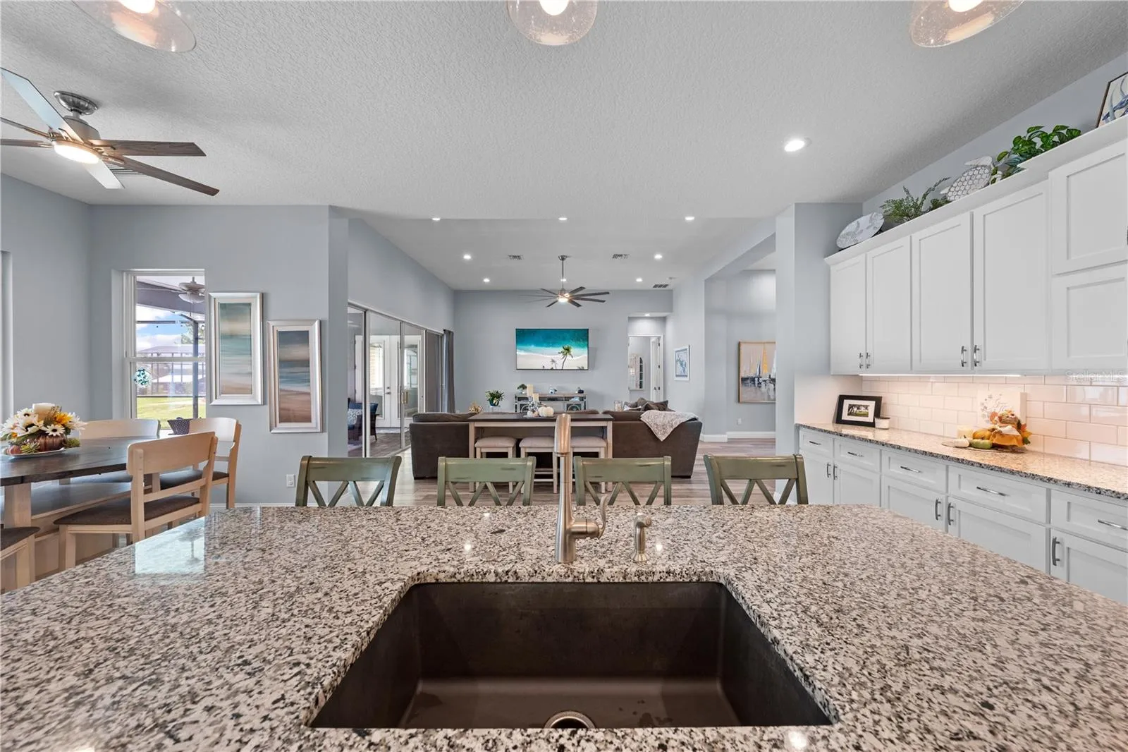 Island with deep wide sink