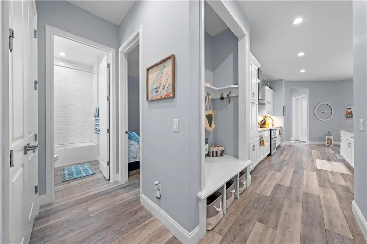 Just off the mudroom and kitchen is bedroom 3 with its own ensuite bathroom.