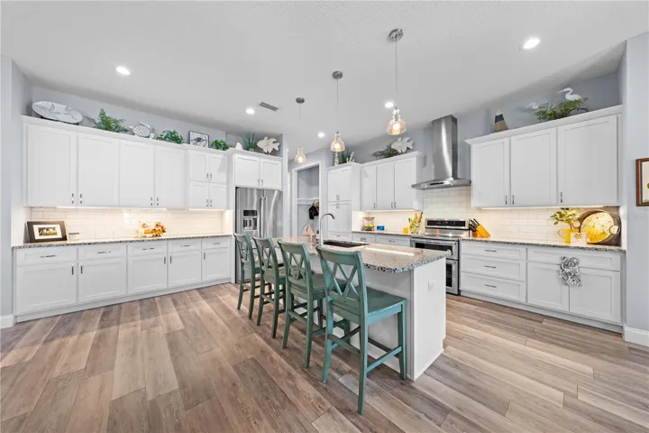 Kitchen Island with bar.
