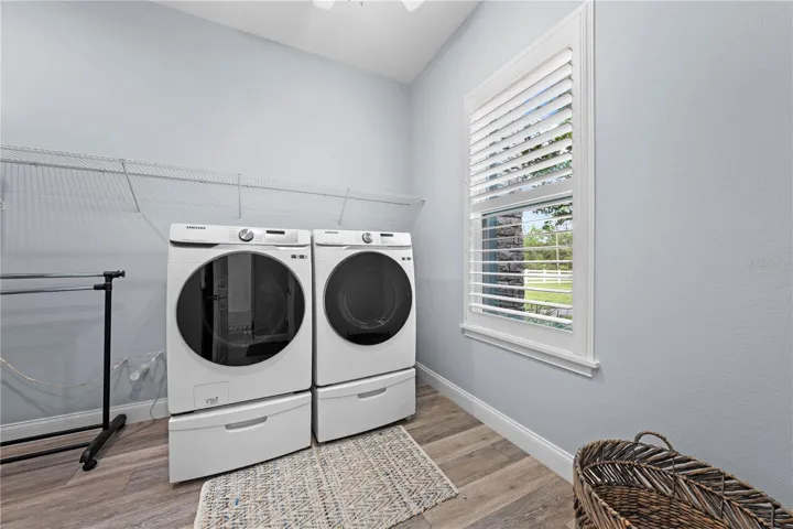 Laundry room and it is plumbed for a sink.