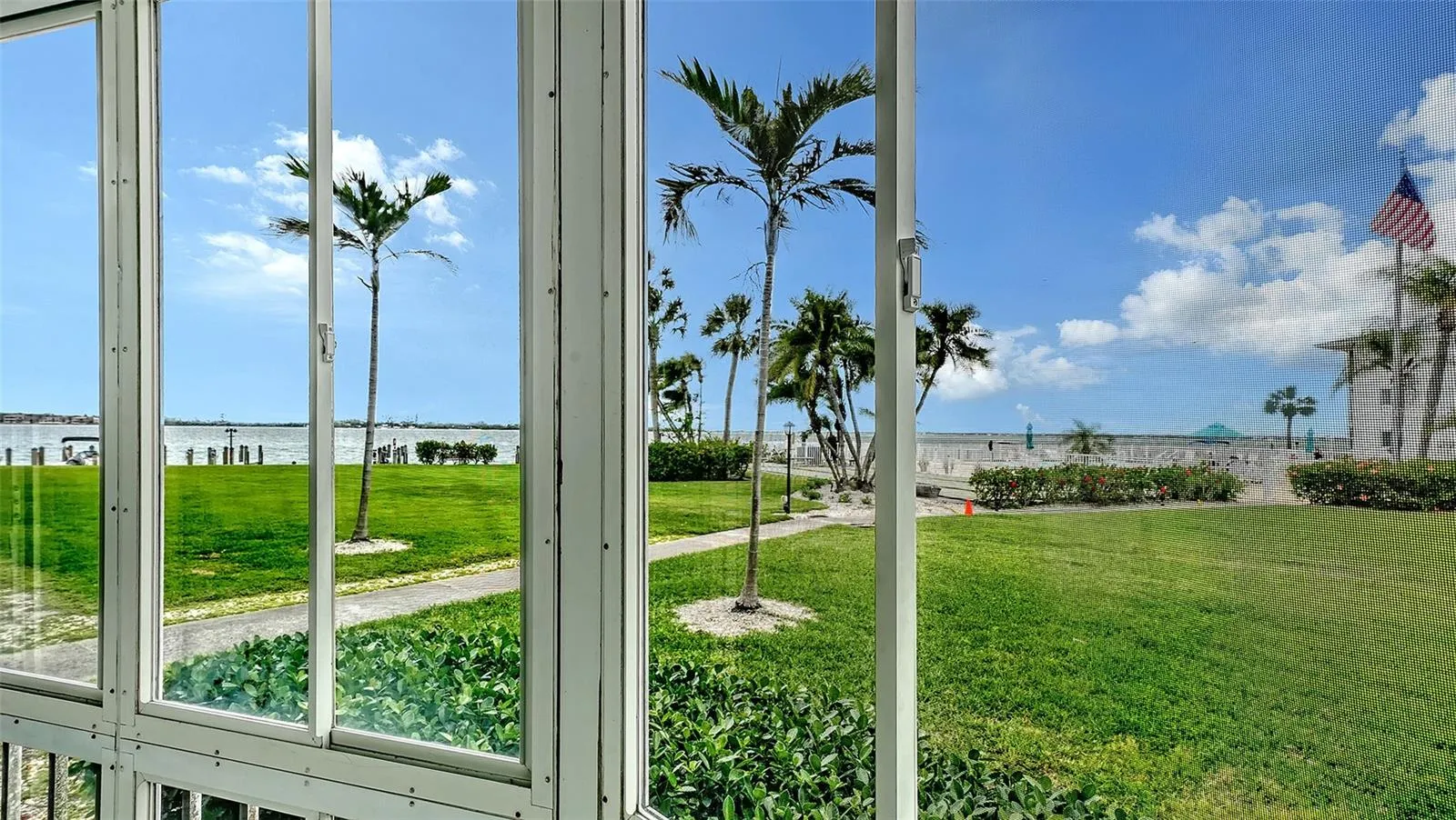 Full Sarasota bay views with glassed in lanai.