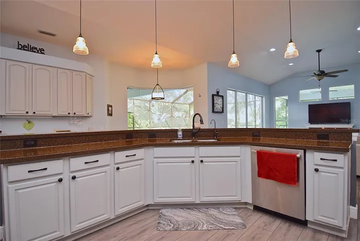 Kitchen sink and family room connection