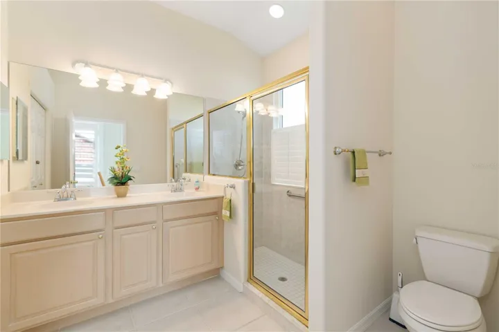 Primary Bath with Walk-in Shower; Dual Sinks