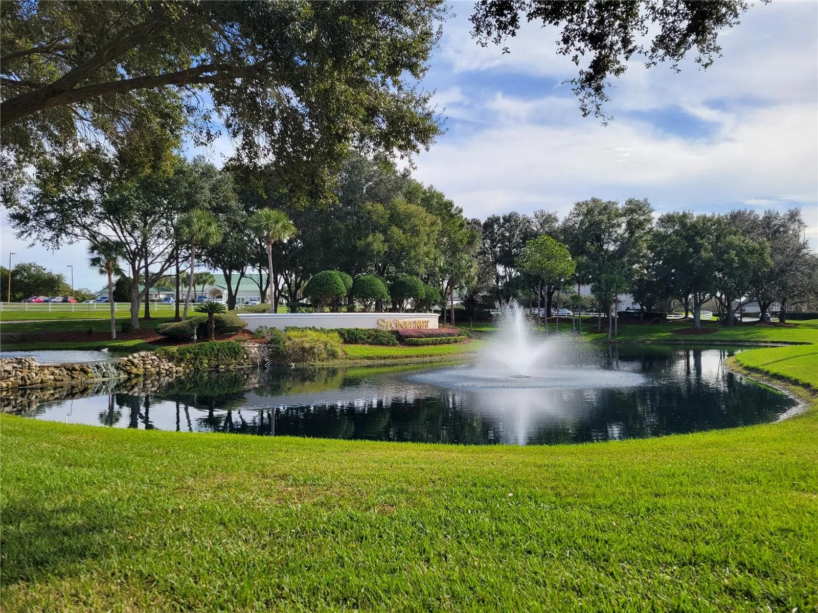 Fountain at the pond.