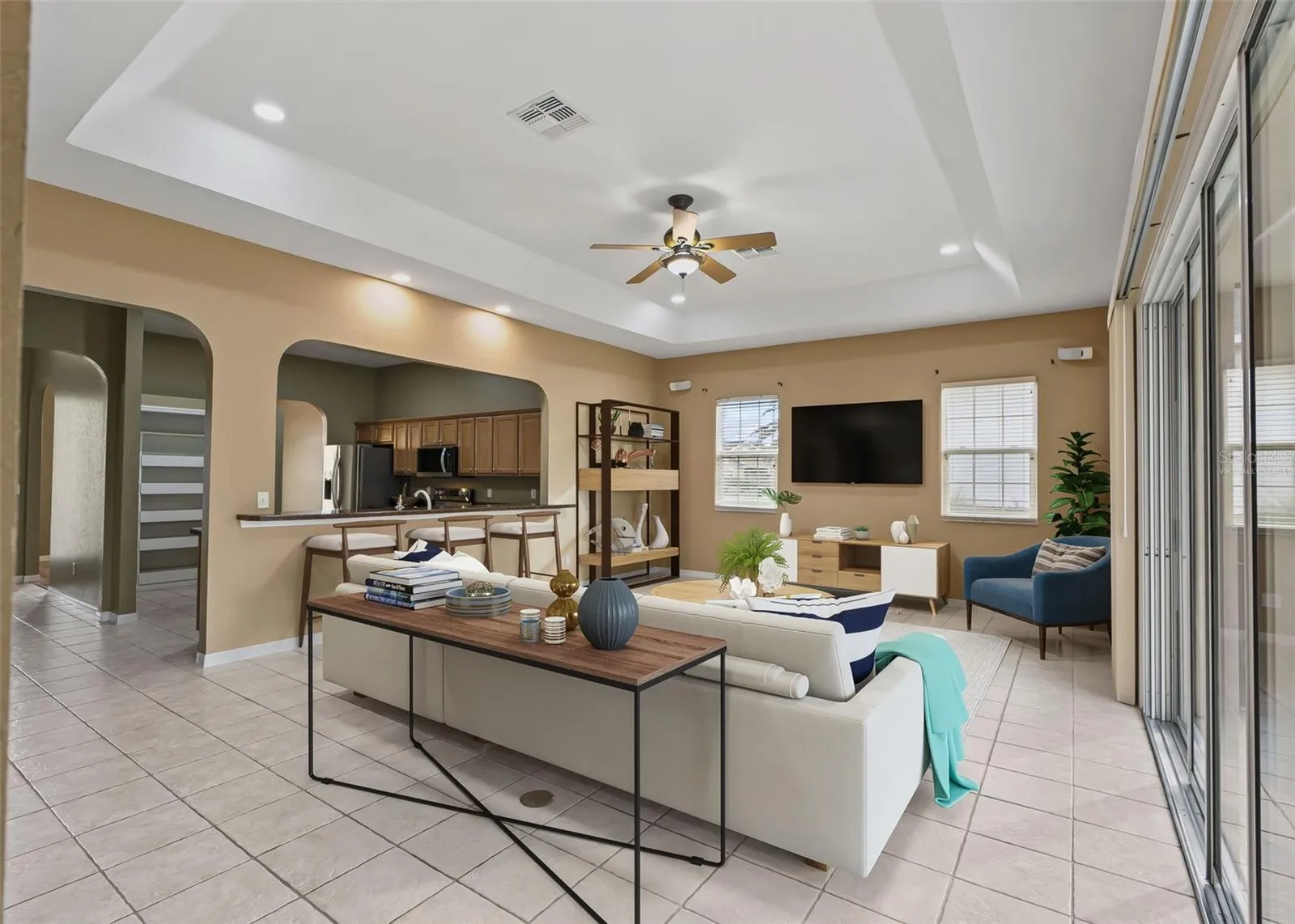 Virtually staged Great room