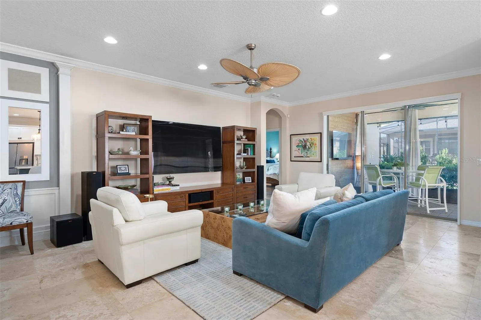 There is direct access to the Screened Lanai from the Family Room