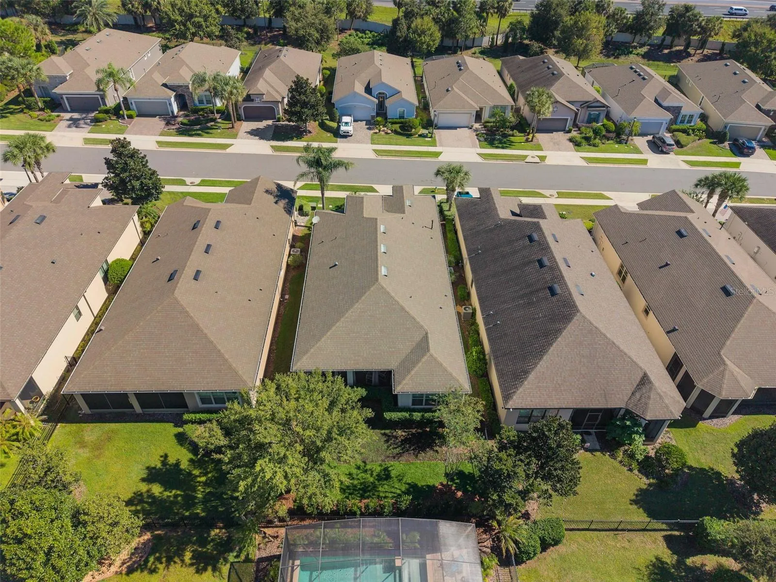 Drone view of the rear of the home
