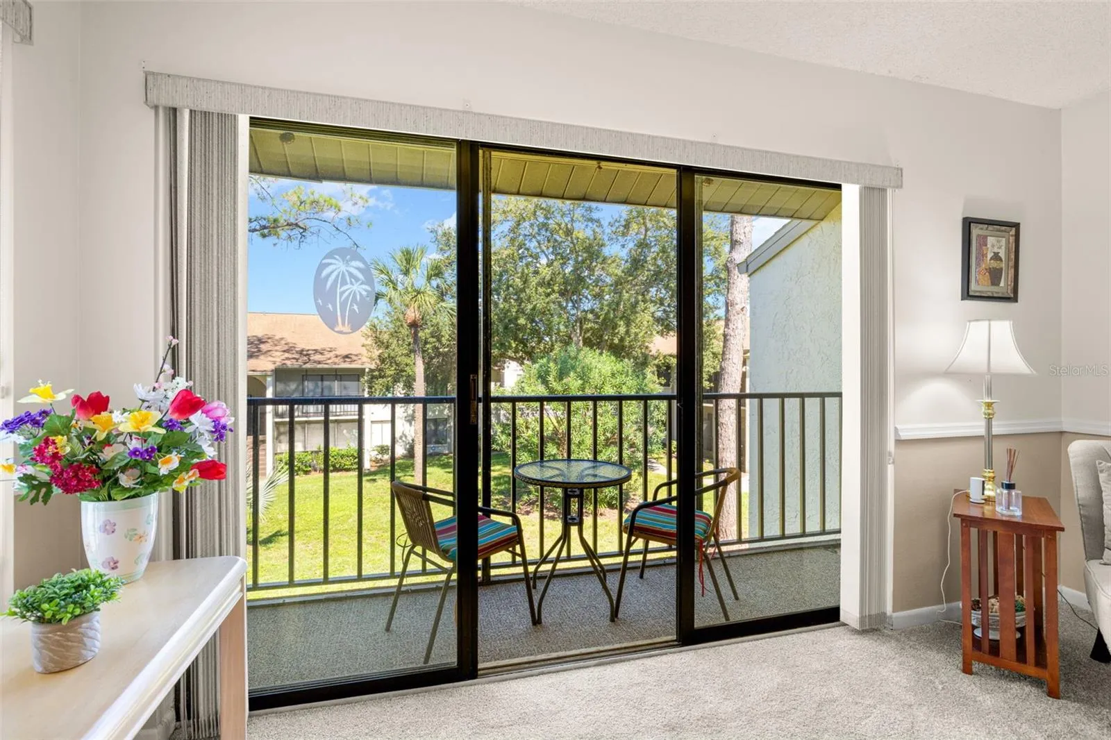 View of porch from living room