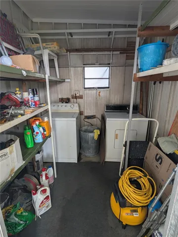 Shed with washer and dryer and good storage space