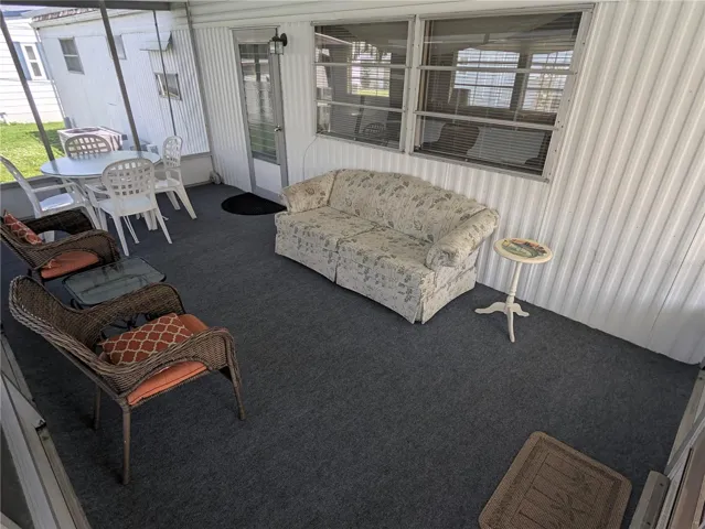 Screen room with new outdoor carpet