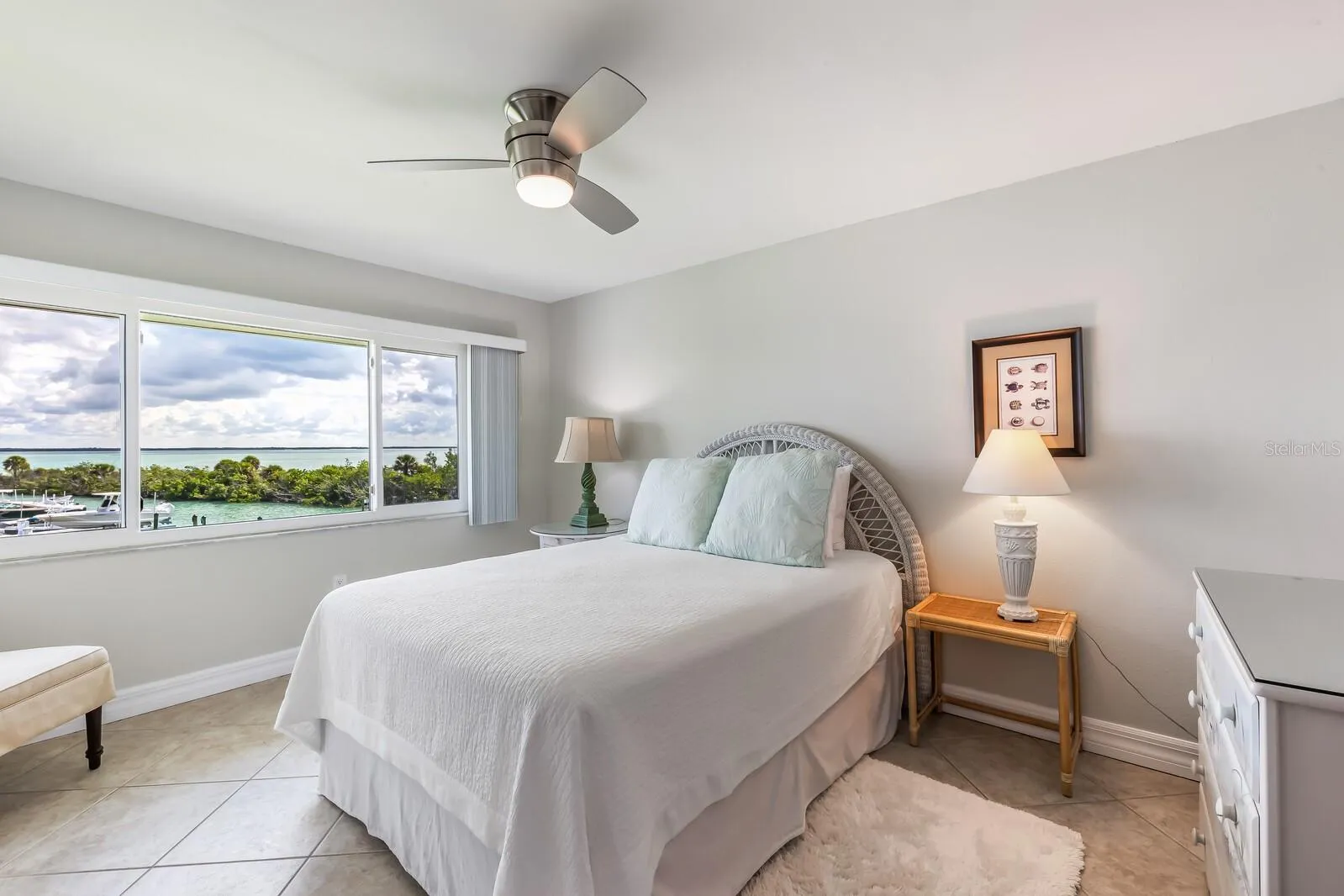 Primary Bedroom suite with gorgeous, long water views of Gasparilla Sound