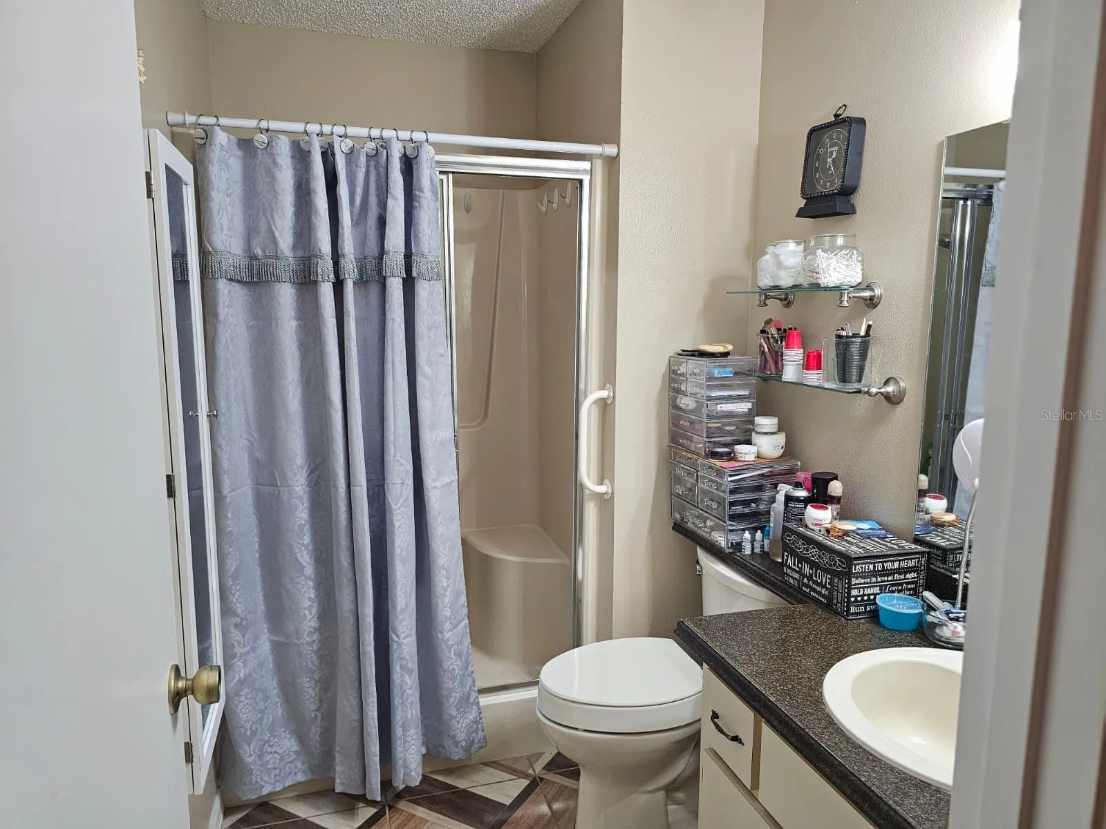 Guest bathroom with updated walk in shower