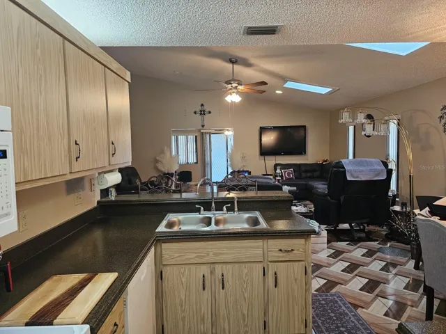 kitchen looking into the living room