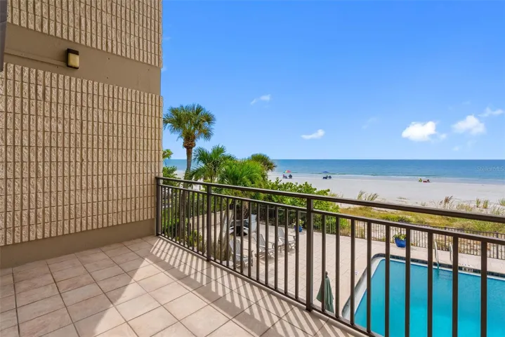 Large private balcony looking to South