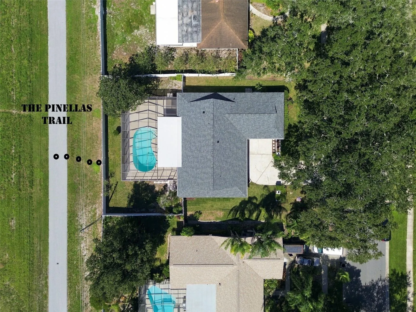 Arial showing Pinellas Trail