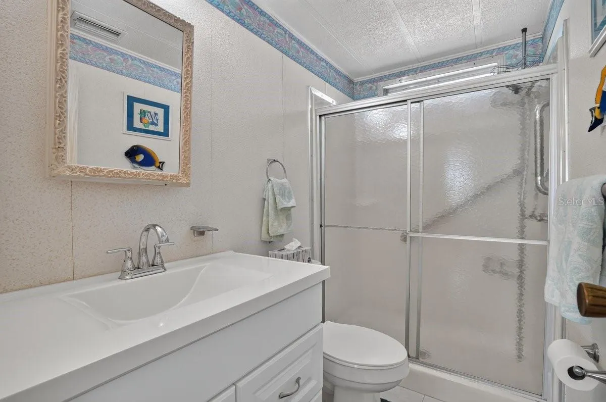 Hall Bath with Newer Cabinet