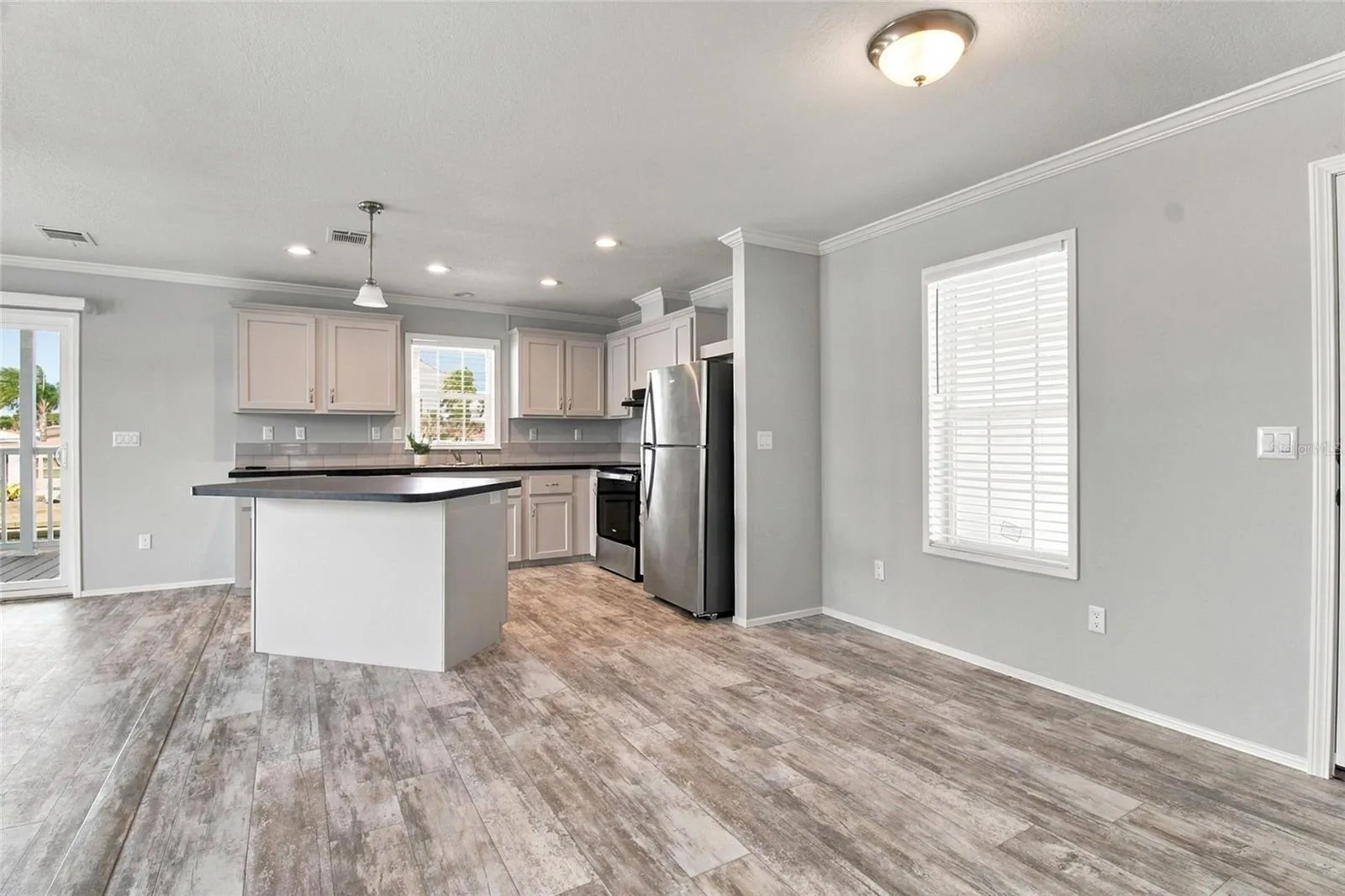 Entrance into Open Concept Kitchen, LR & DR