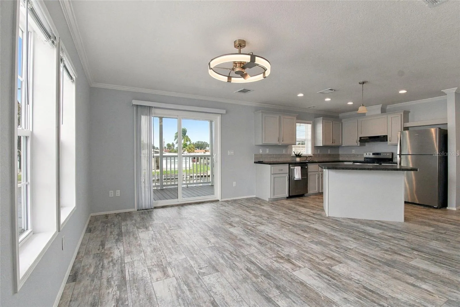 Open Concept Kitchen, LR & DR
