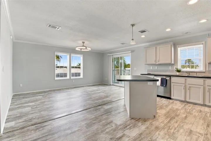 Open Concept Kitchen, LR & DR