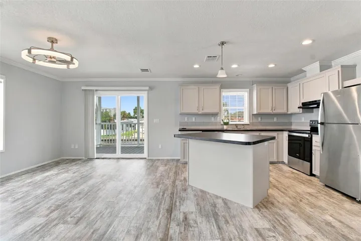 Open Concept Kitchen, LR & DR