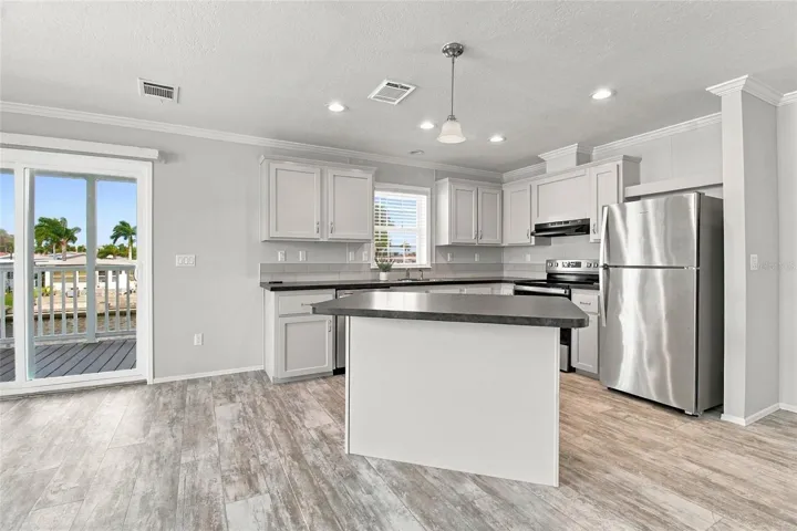 Open Concept Kitchen, LR & DR