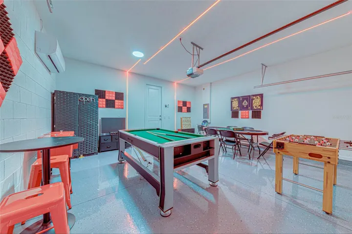 15. Game Room    Dedicated game room with multiple entertainment options and mini-split A/C.