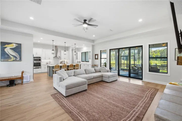 Great Room with 10 and 12 FT Ceilings