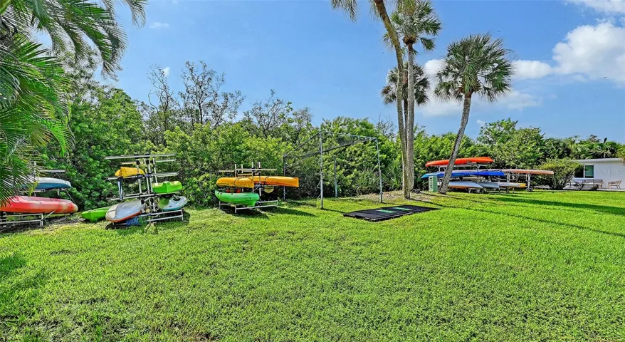 Canoe/kayak storage.