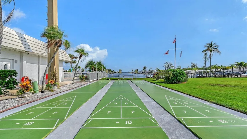 Shuffleboard courts.