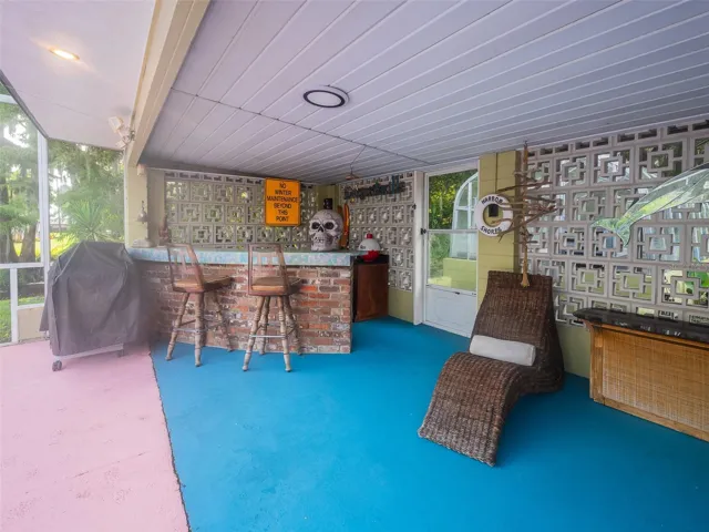 Pool Bar with Breeze Block Wall