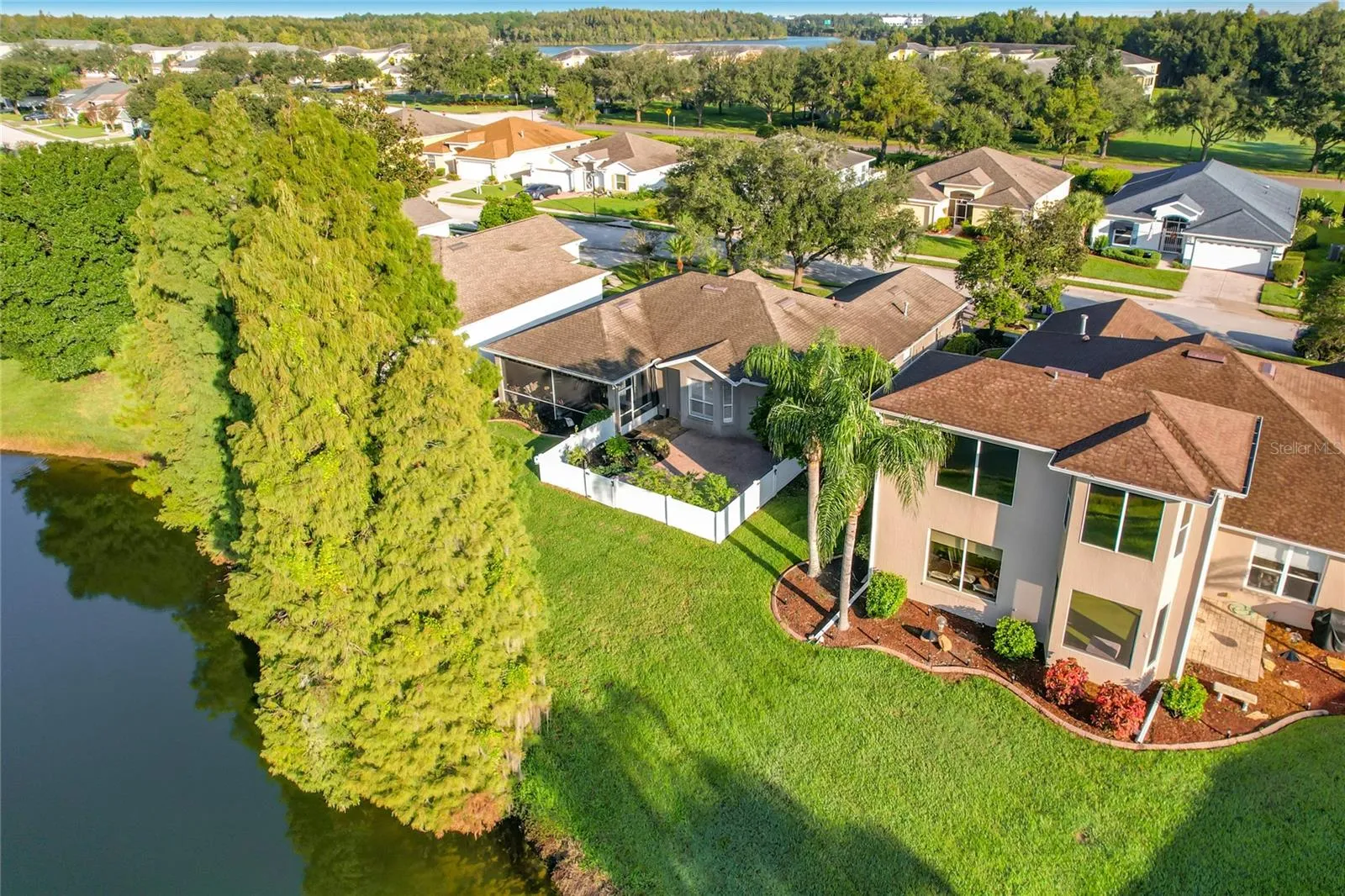 arial view of rear yard