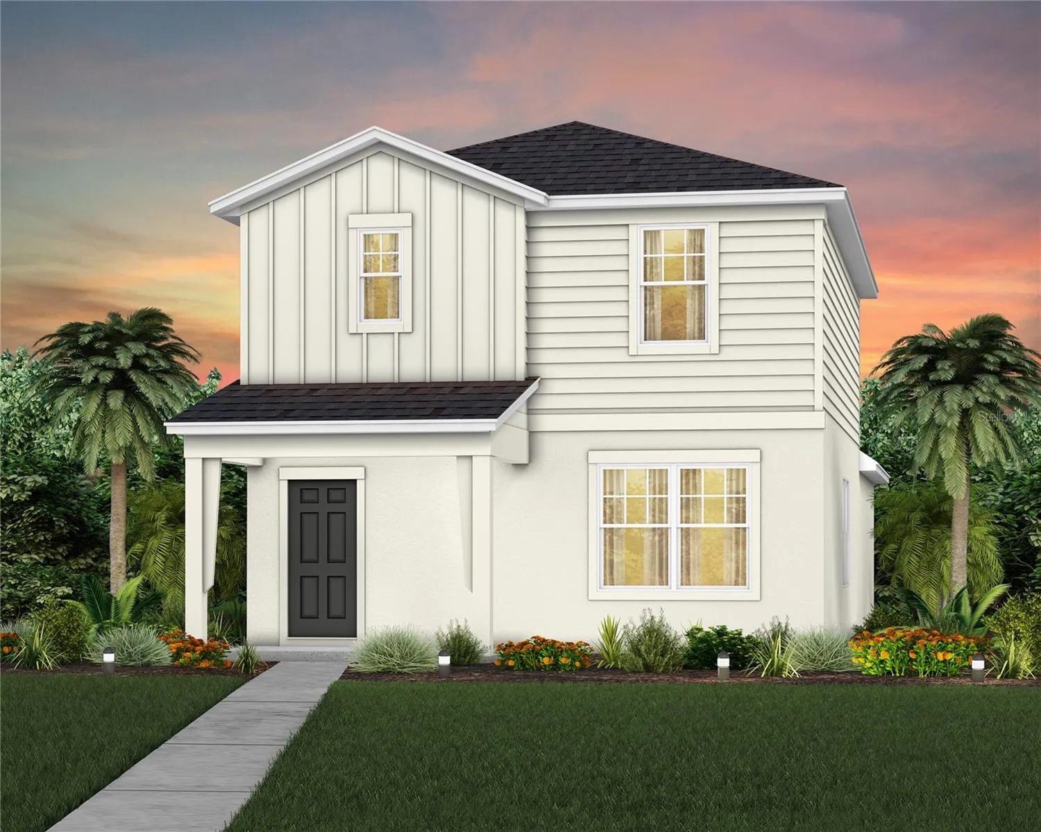 Exterior Design. Artistic rendering for this new construction home. Pictures are for illustrative purposes only. Elevations, colors and options may vary.