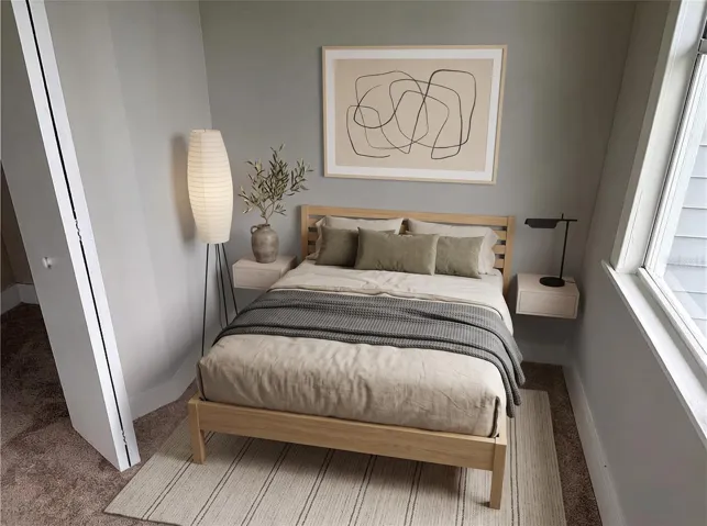 Bedroom 3 in front of house "Virtually staged"