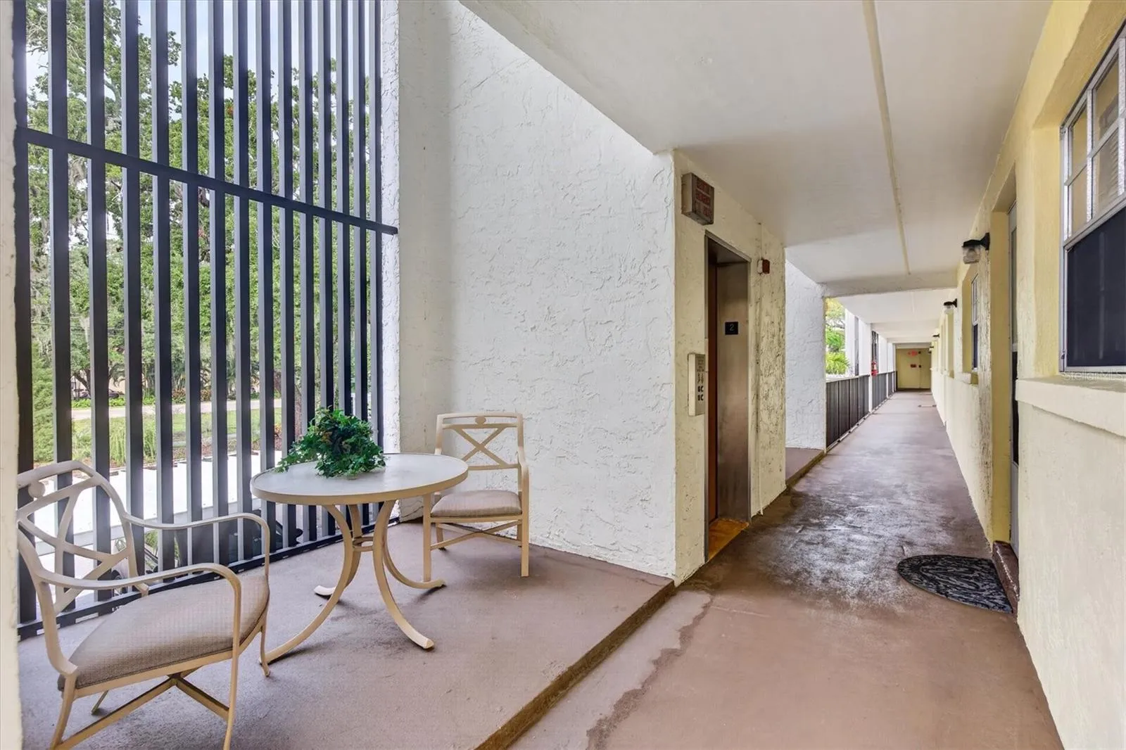 Enjoy coffee or cocktails with the neighbors outside your front door.