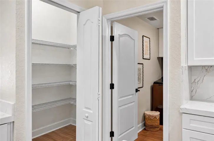 Lots of closet space. Walk-in pantry