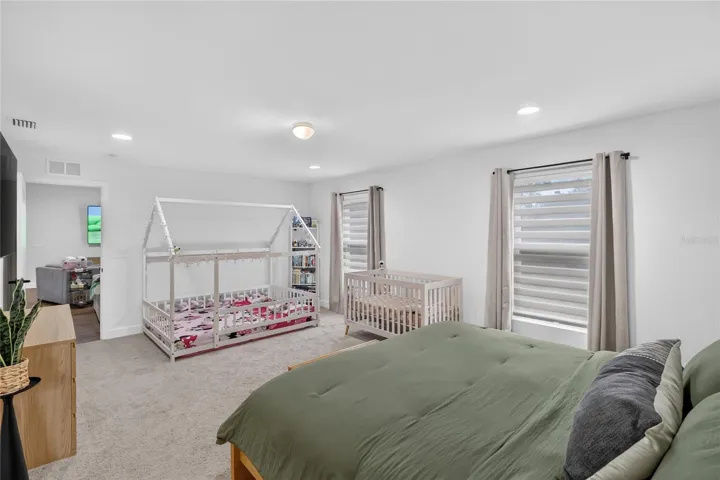 2 windows make the room light and bright but comes with blinds