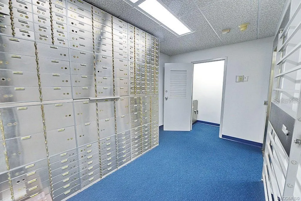Vault interior with existing safe-deposit boxes.